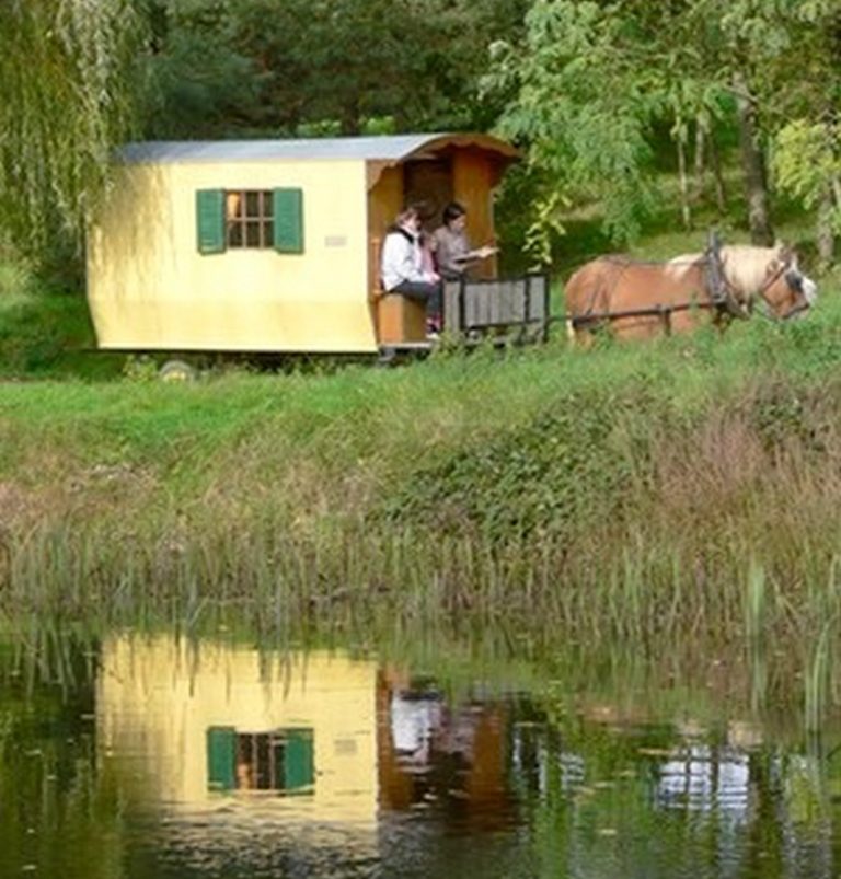 chambres d'hôtes, che val d'amour, jura, Arbois, gite de groupe, hébergement insolite, roulotte